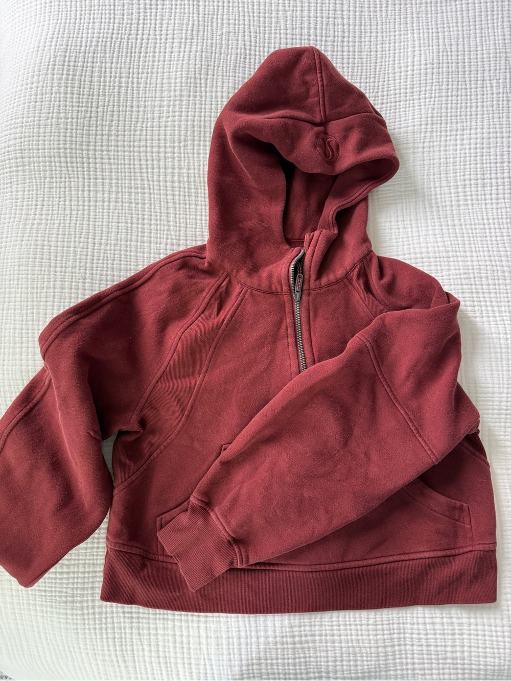 Lululemon Maroon crop Zip-Up Hoodie